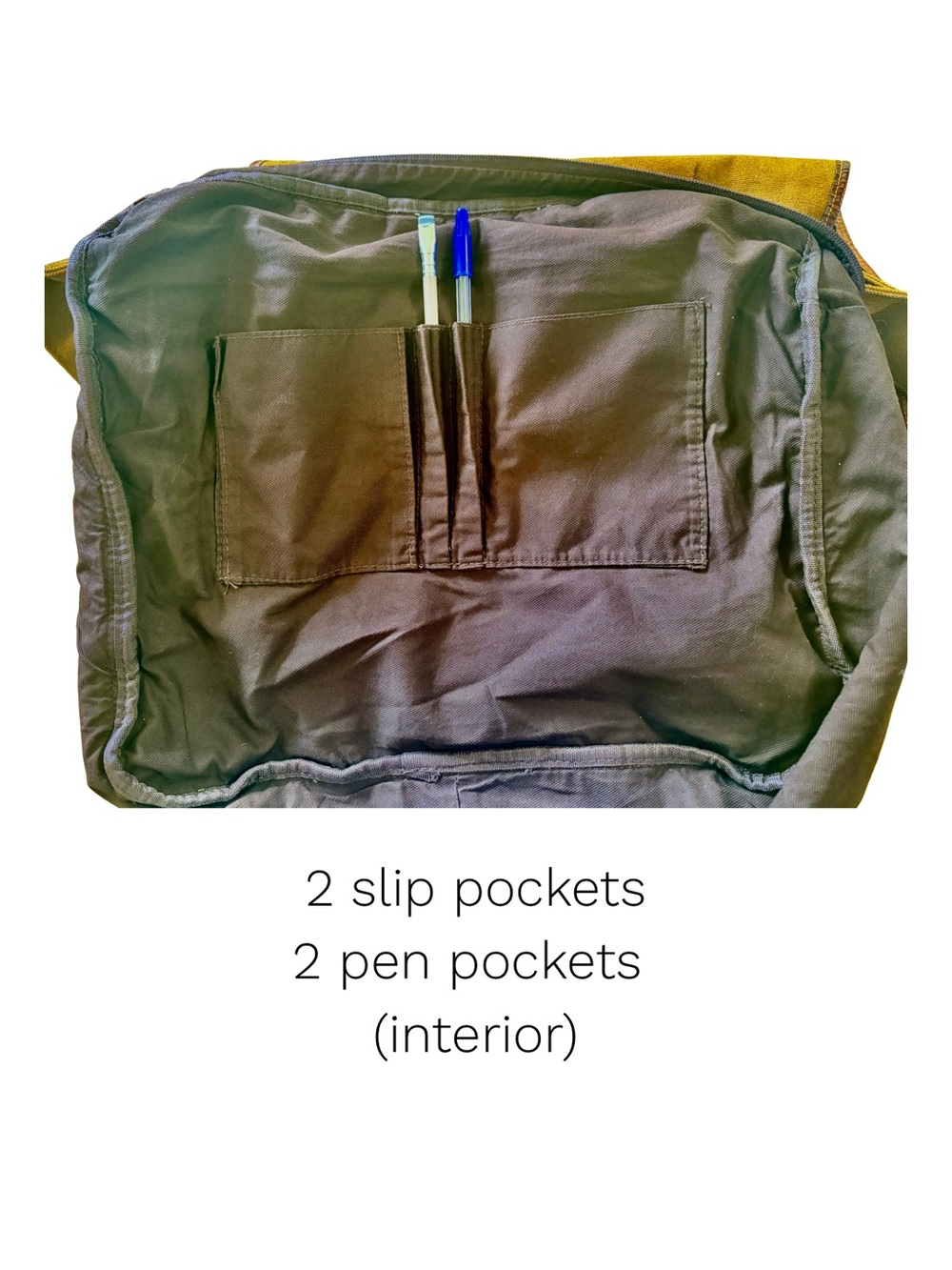 BED|STU Large Canvas Messenger Bag w/Leather Trim - Picture 10 of 12